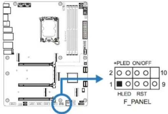 BIOSTAR Z890 VALKYRIE - F\_PANEL: 전면 패널 헤더 - 1