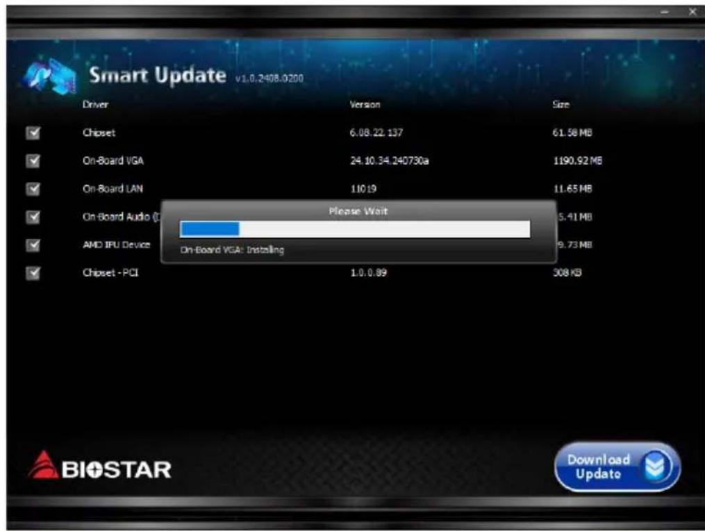 Smart Update v1.0.2408.0200 Driver Version Size Chipset 6.08.22.137 61.58 MB On-Board VGA 24.10.34.240730a 1190.92 MB On-Board LAN 110.19 11.65 MB On Board Audio (I) Please Wait 5.41 MB AMD IPU Device On Board VGA: Installing 9.73 MB Chipset - PCI 1.0.0.89 308 KB Download Update