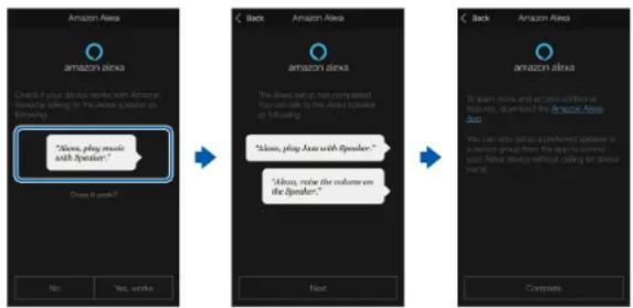 Amazon Alexa Check if your devices worked with Amazon safety by talking to the Amazon speaker as thinking. "Always, play music with Speaker." Does it work? No Yes, works Back Amazon Alexa The Access set up not completed You can talk to the Access speaker as following. "Always, play Access with Speaker." "Always, make the column on the Speaker." Next Back Amazon Alexa To learn more and even add-on or list apps, downloaded by "Amazon Alexa Aero You can also set up a structured speaker in a device group from the app to download your Access without calling for below mails." Complete