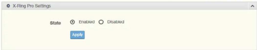 X-Ring Pro Settings State Enabled Disabled Apply