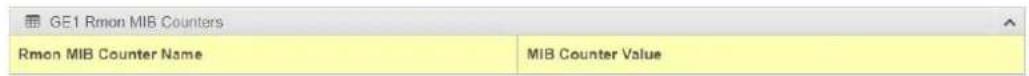 GE1 Rmon MIB Counters Rmon MIB Counter Name MIB Counter Value