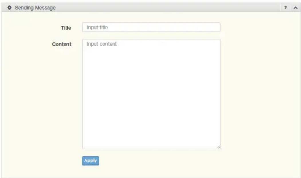 Sending Message Title Input title Content Input content Apply
