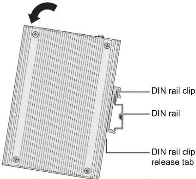 DIN rail clip DIN rail DIN rail clip release tab