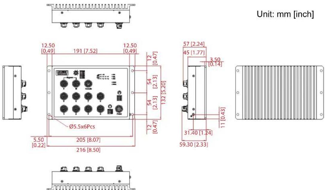 Advantech EKI-9510E-2GML-AE - Dimensions - 6