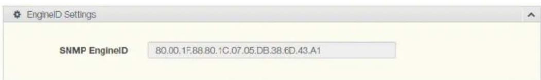 EngineID Settings SNMP EngineID 80.00.1F.88.80.1C.07.05.DB.38.6D.43.A1