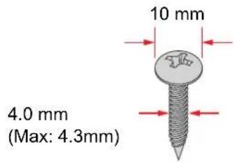 10 mm 4.0 mm (Max: 4.3mm)