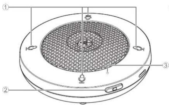 Technical diagram of a circular device with labeled components, showing internal structure and mounting points.