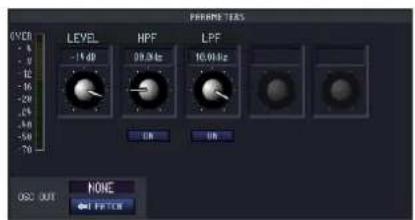 0VCR LEVEL HPF LPF -1.40 09.9 Hz 10.0 Hz ON ON NONE OSC OUT OFF SWITCH