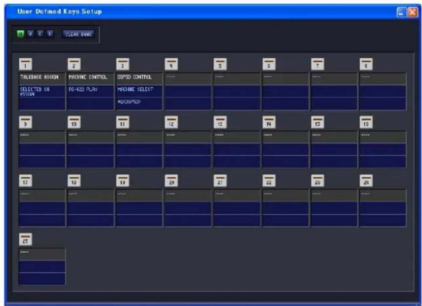 User Defined Keys Setup 1 2 3 4 5 6 7 8 TALKBACK ASSIGN MACHINE CONTROL OPSO CONTROL SELECTED ON RASSIGN PC-4022 PLAY MACHINE SELECT MACHINE 9 10 11 12 13 14 15 16 17 18 19 20 21 22 23 24 25