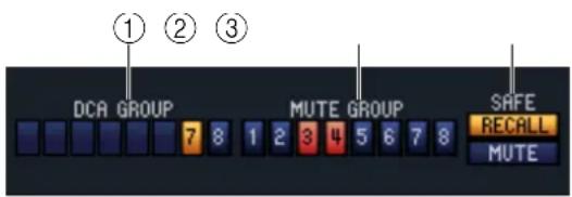 ① ② ③ DCA GROUP 7 8 1 2 3 4 5 6 7 8 MUTE GROUP SAFE RECALL MUTE