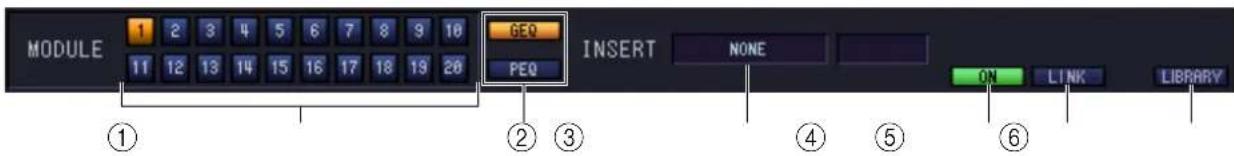 MODULE 1 2 3 4 5 6 7 8 9 10 11 12 13 14 15 16 17 18 19 20 GEQ PEQ INSERT NONE ① ② ③ ④ ⑤ ⑥ ON LINK LIBRARY