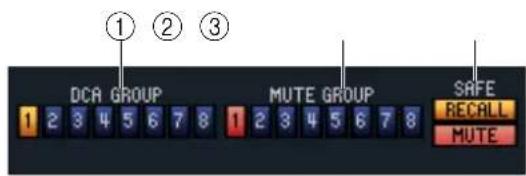 ① ② ③ DCR GROUP MUTE GROUP SAFE 1 2 3 4 5 6 7 8 1 2 3 4 5 6 7 8 RECALL MUTE