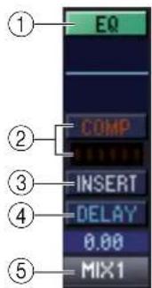 ① EQ ② COMP ③ INSERT ④ DELAY 0.00 ⑤ MIX1