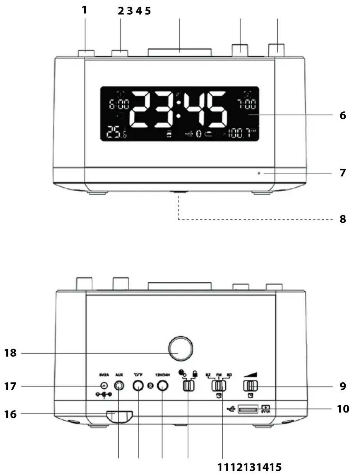 ADE CK 1706 - What the radio alarm clock with Bluetooth® speaker provides - 1