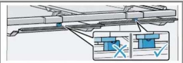 Technical diagram showing structural assembly with labeled components and checkmark indicators