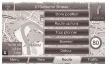 D?Seldorfer Strasse Store position Route options Tour planner Browser Detour Menu View Route Traffic
