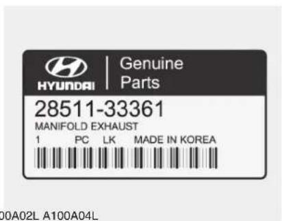 Genuine HYUNDAI | Parts 28511-33361 MANIFOLD EXHAUST 1 PC LK MADE IN KOREA 00A02L A100A04L