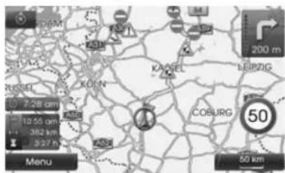 200 m 7:28 am 10.55 cm 382 km 327 m KÖLN KAJSEL LEIPZIG COBURG 50 Menu 50 km