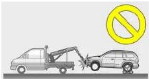 Diagram showing a tow truck and a car with a no-smoking symbol, indicating illegal parking or anti-smoking.