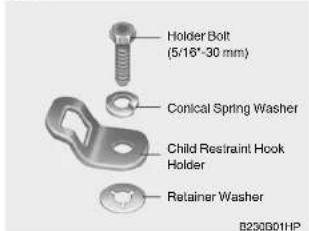 Holder Bolt (5/18"-30 mm) Conical Spring Washer Child Restraint Hook Holder Retainer Washer B230G01HP