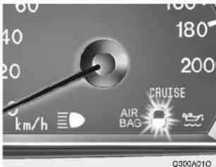 60 40 20 180 200 km/h AIR BAG CRUISE G300A010
