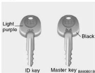 Light purple Black ID key Master key B880801B