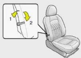 Diagram showing car seat assembly with labeled parts and directional arrows indicating movement or positioning.