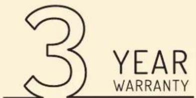 3 YEAR WARRANTY