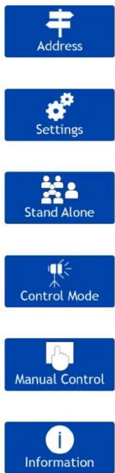 Address Settings Stand Alone Control Mode Manual Control Information