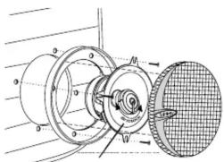 Technical diagram of a mechanical assembly with labeled components and cross-sectional view