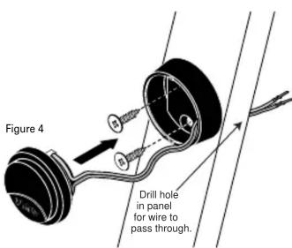 Figure 4 Drill hole in panel for wire to pass through.