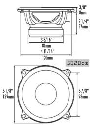 3/8" 8mm 2-1/4" 57mm 3/3/16" 80mm 4-11/16" 120mm 5020cs 5-1/8" 129mm 3/3/8" 98mm