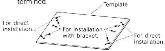 terminated. Template For direct installation. For installation with bracket. For direct installation.