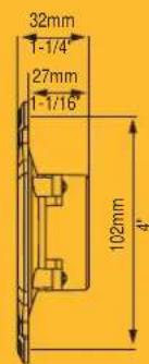 32mm 1-1/4" 27mm 1-1/16" 102mm 4"
