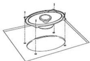 Technical line drawing of a mechanical component with concentric circles and mounting holes (no text or symbols)