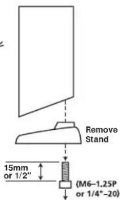 Remove Stand 15mm or 1/2" (M6-1.25P or 1/4"-20)