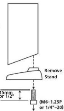 Remove Stand 15mm or 1/2" (M6-1.25P or 1/4"-20)