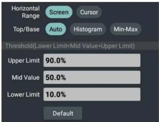 Horizontal Range Screen Cursor Top/Base Auto Histogram Min-Max Threshold(Lower Limit