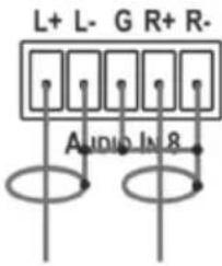 L+ L- G R+ R- Audio In 8