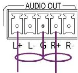 AUDIO OUT L+ L- G R+ R-