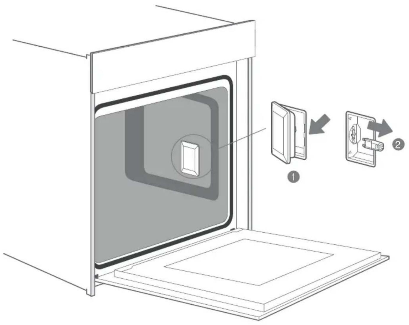 Technical diagram showing a device mounting process with labeled components and directional arrows indicating assembly steps.