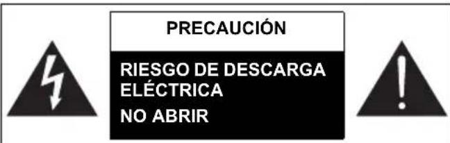 PRECAUCIÓN RIESGO DE DESCARGA ELÉCTRICA NO ABRIR