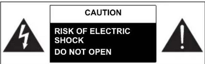 CAUTION RISK OF ELECTRIC SHOCK DO NOT OPEN