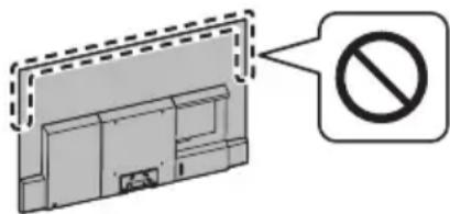 Diagram showing a room with a prohibition sign, indicating no restrictions or prohibition of the building facade.