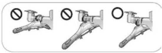 Diagram showing three identical mechanical components with prohibition symbols, likely indicating no protection or absence.
