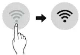 Diagram showing a hand interacting with wireless signals to form a Wi-Fi symbol, indicating signal transmission or interaction.