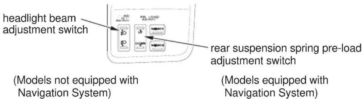 Honda Gold Wing Airbag (2012) - Headlight Beam Adjustment Switch - 1