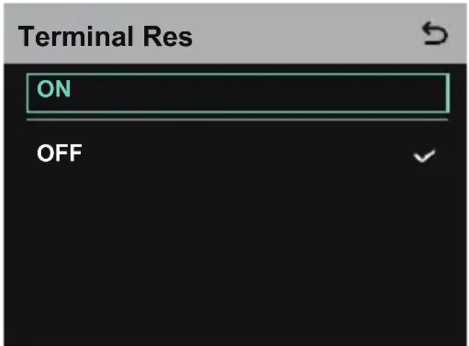 Terminal Res ON OFF