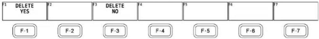 F1 DELETE YES F2 F3 DELETE NO F4 F5 F6 F7 F·1 F·2 F·3 F·4 F·5 F·6 F·7