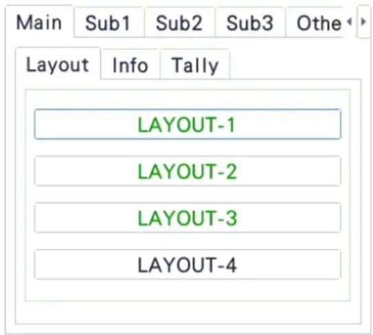 Main Sub1 Sub2 Sub3 Othe Layout Info Tally LAYOUT-1 LAYOUT-2 LAYOUT-3 LAYOUT-4